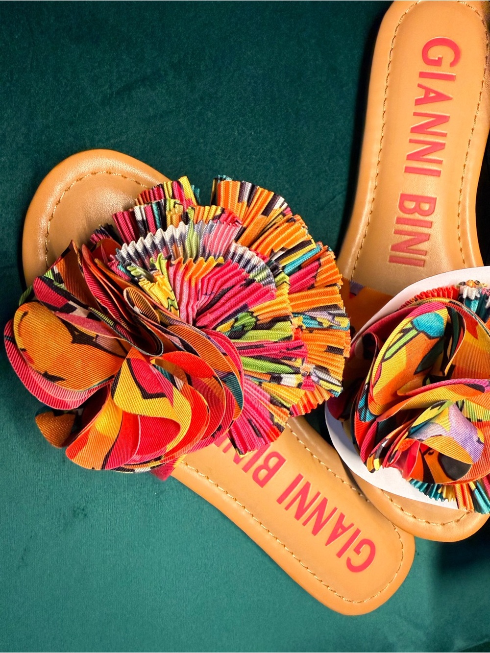 💞BRAND NEW!!! 💞Gianni Bini
Zaven Abstract Floral Print Ruffle Slide Sandals - Picture 7 of 9